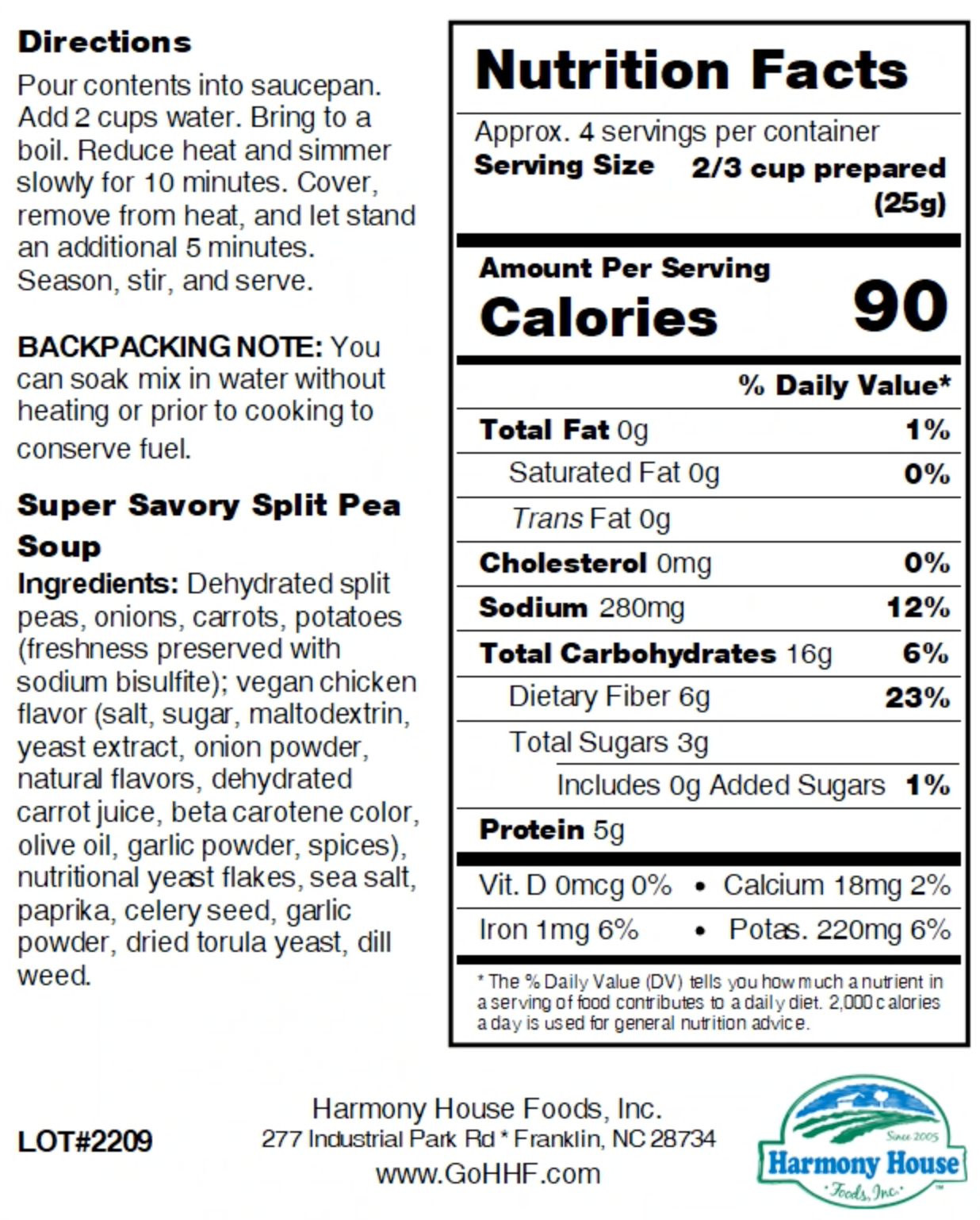 Savory Split Pea Soup Blend