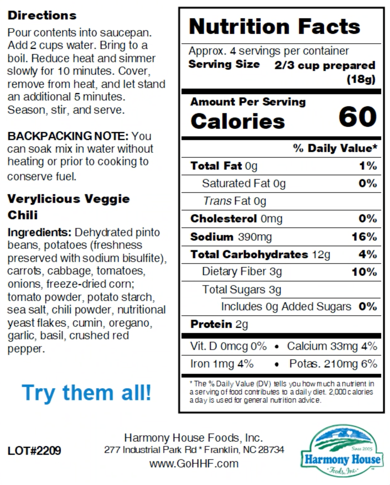 Verylicious Veggie Chili Blend