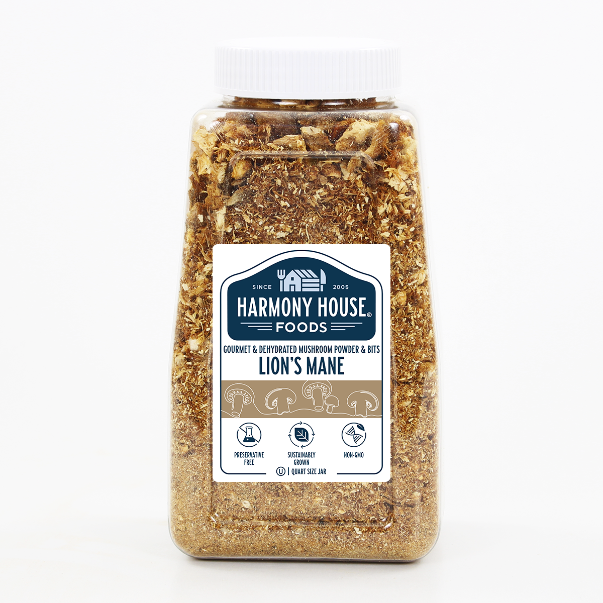 Gourmet Lion's Mane Mushroom Powder & Bits (Pom Pom) (4 Cups)