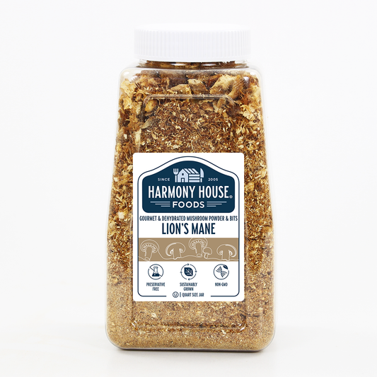 Gourmet Lion's Mane Mushroom Powder & Bits (Pom Pom) (4 Cups)