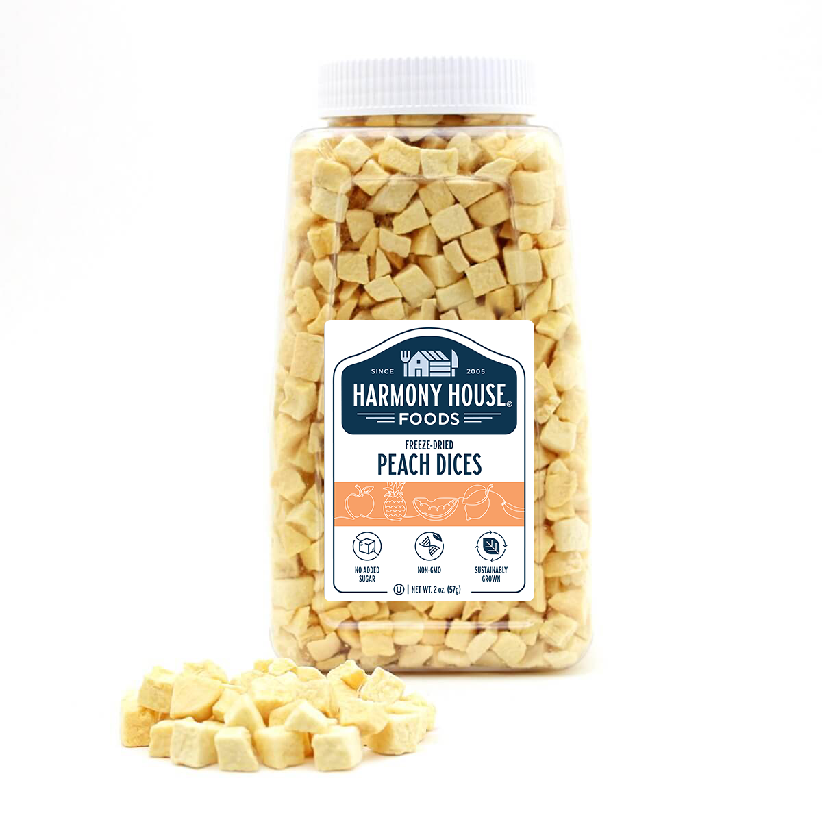 Freeze Dried Peach Dices