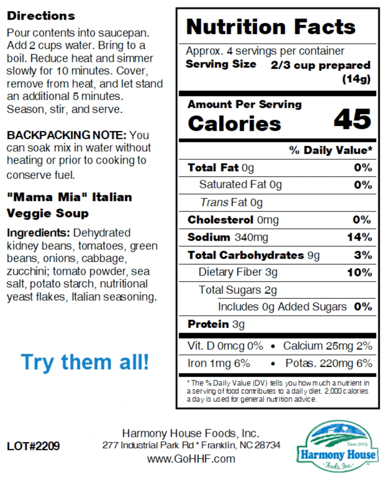 "Mama Mia" Italian Soup Blend