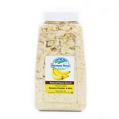 Freeze Dried Banana Powder & Bits (4 Cups)
