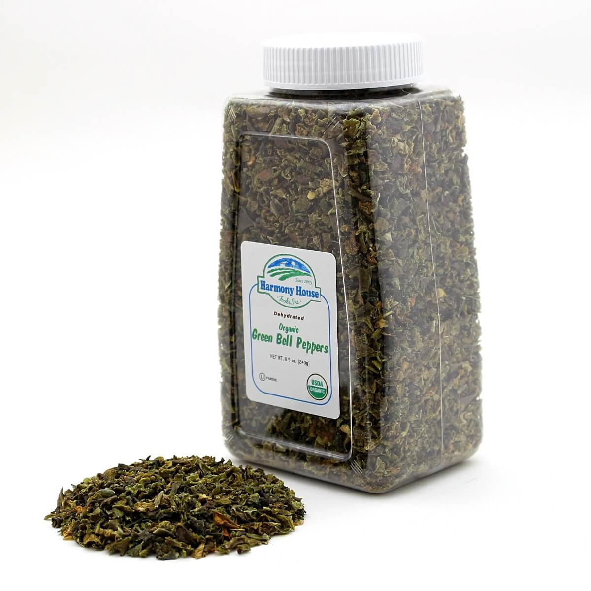 Organic Dried Green Bell Peppers