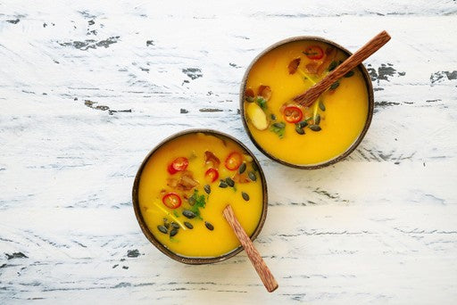 soup with Boul and wood Spoon